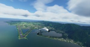 Screenshot of Fly CoralWay's A220 departing from Pago Pago. Credit : Fly CoralWay Facebook account.