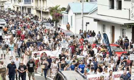 Self-employed protest in Noumea